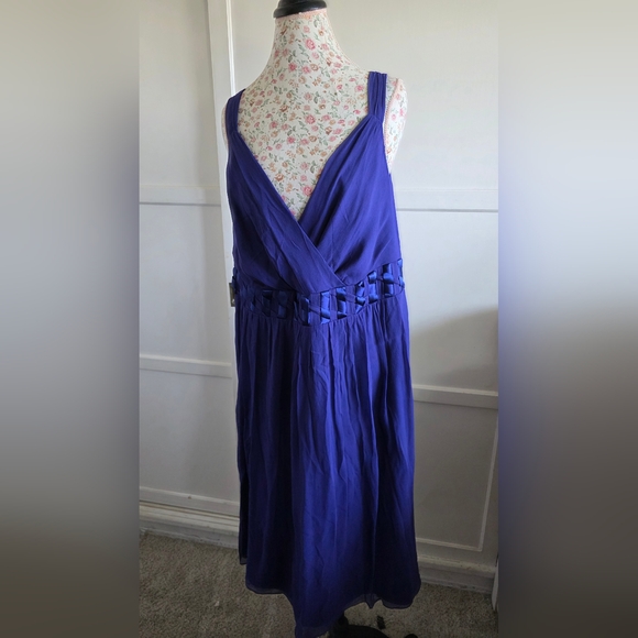 Robbie Bee Dresses & Skirts - Robbie Bee Royal Blue Midi Dress Silk  Size 18W